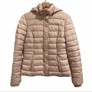 Colebrook Blush Pink Puffer Coat with Detachable Hood (Size Small)